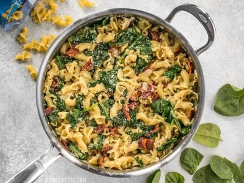 Bacon and Spinach Pasta with Parmesan - Budget Bytes