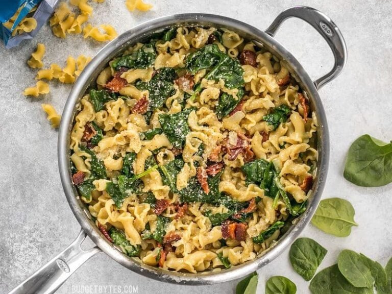 Bacon and Spinach Pasta with Parmesan Budget Bytes