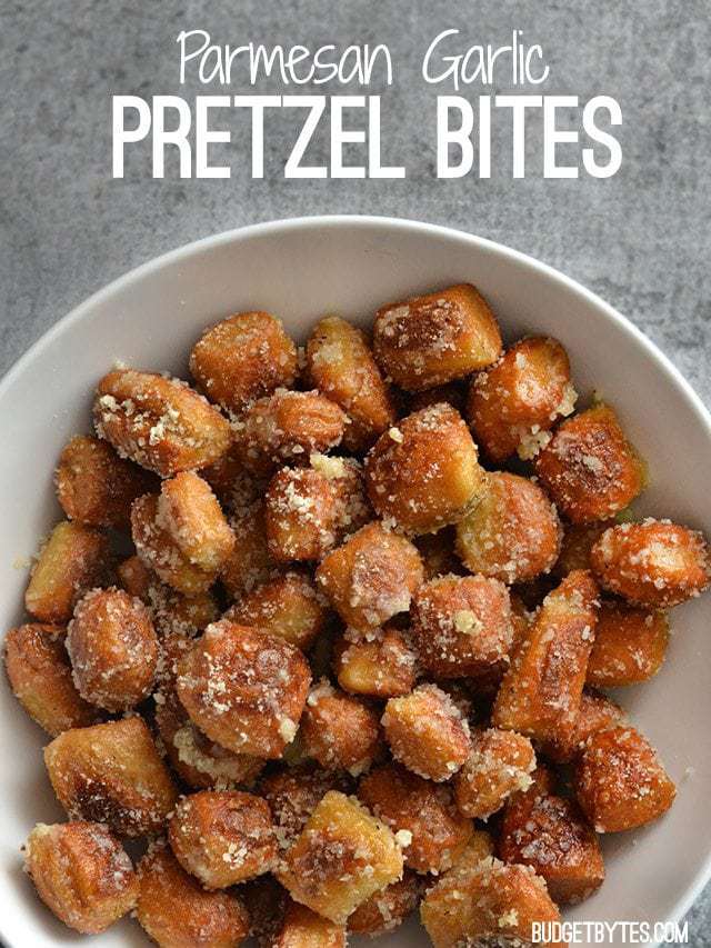 Parmesan Garlic Pretzel Bites - BudgetBytes.com