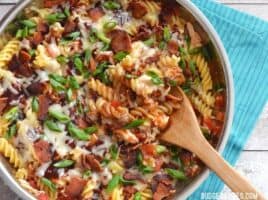 Smoky BBQ sauce, salty bacon, and creamy Monterey Jack cheese come together in this quick, one-dish Monterey Chicken Skillet.