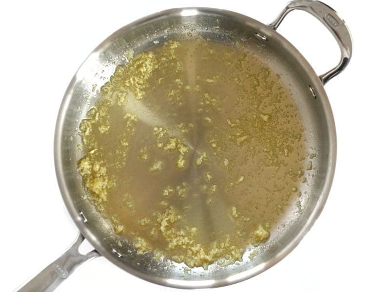 Garlic and Olive Oil in skillet
