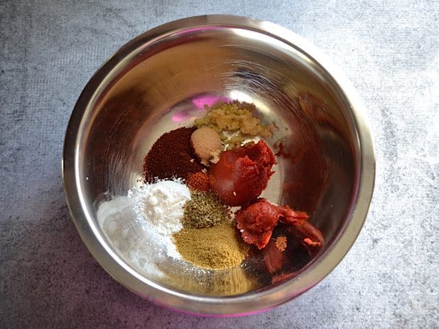 Taco Sauce Spices in mixing bowl 