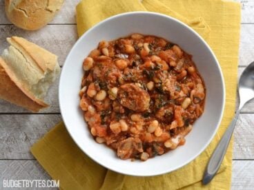 White Beans with Tomato and Sausage - BudgetBytes.com