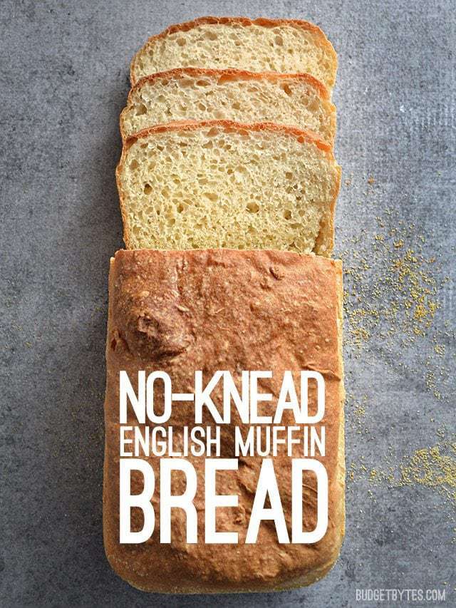 English Muffin Bread loaf with slices cut off
