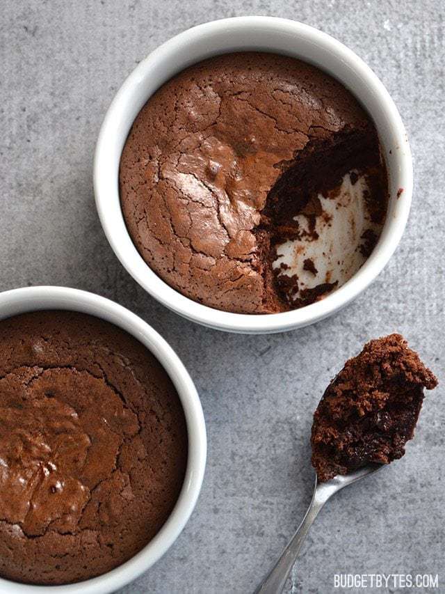 Fudge Brownie Pots - BudgetBytes.com