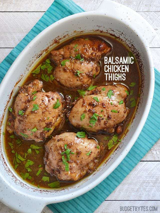 Balsamic Chicken Thighs - BudgetBytes.com