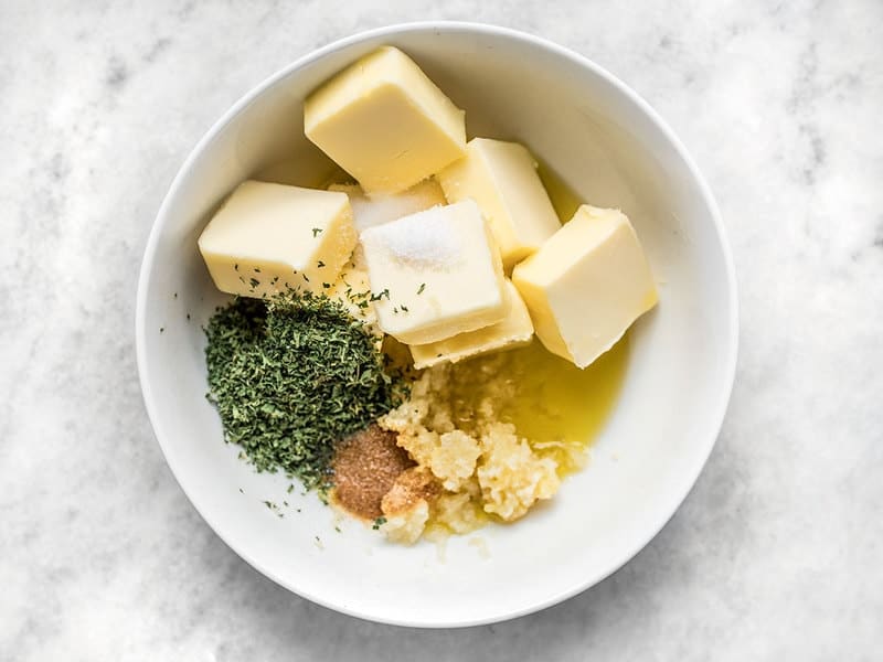 Garlic Spread Ingredients in a bowl