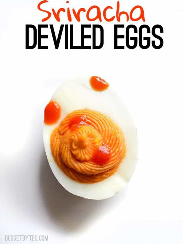 Sriracha Deviled Eggs - BudgetBytes.com