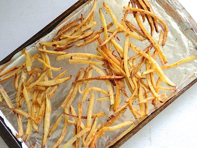 Baked Fries on baking sheet 