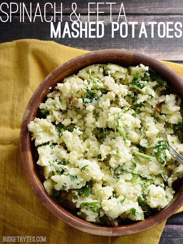 Spinach and Feta Mashed Potatoes - BudgetBytes.com