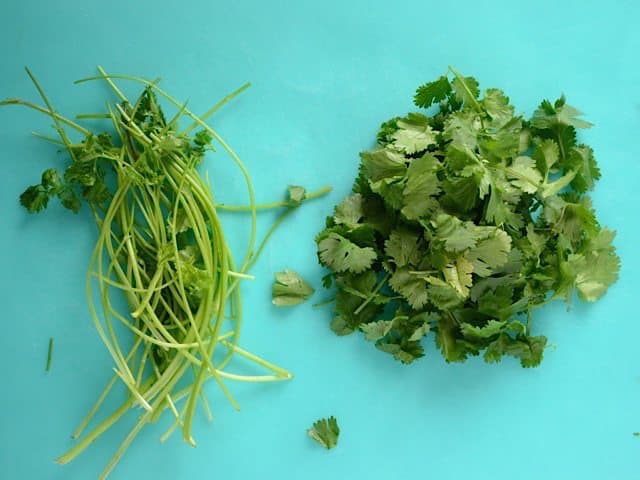 Cilantro with stems removed and chopped 