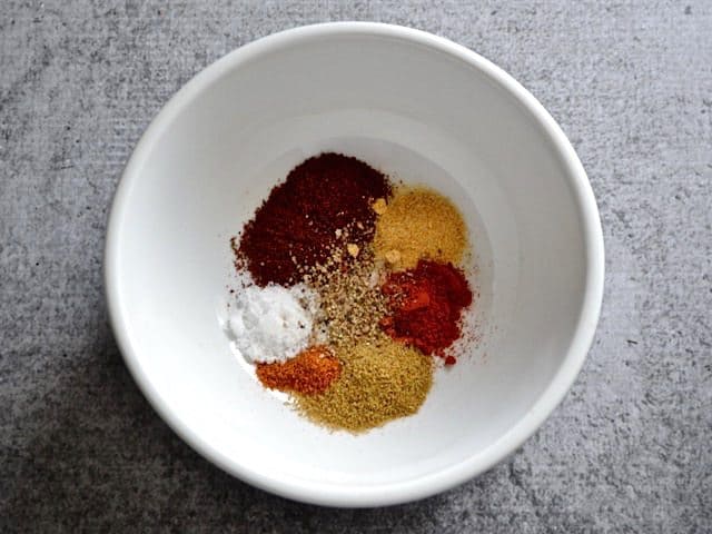 Spice Blend ingredients in small mixing bowl 