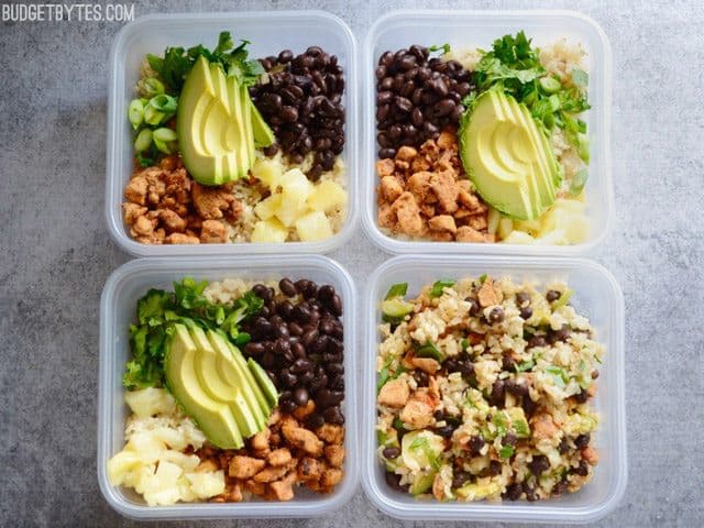 Salsa Chicken Meal Prep Bowls - Budget Bytes