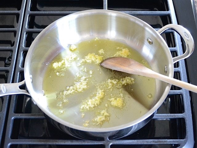 Garlic and Oil in skillet