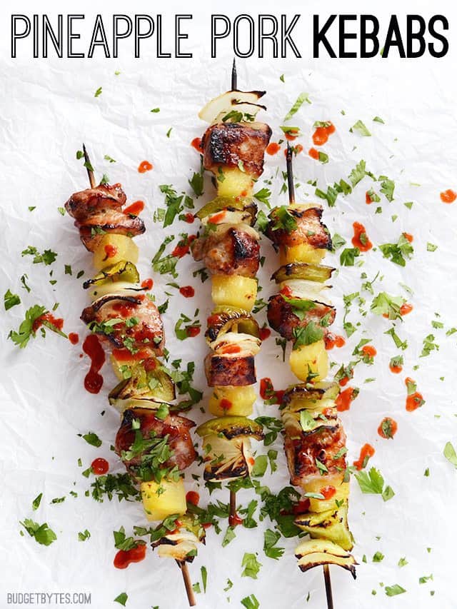 Pineapple Pork Kebabs - BudgetBytes.com