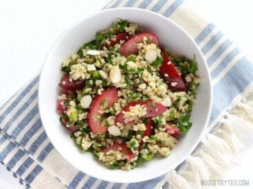 Plum Salad with Lemon Ginger Dressing - BudgetBytes.com