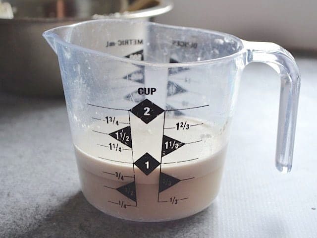 Yeast Water in a liquid measuring cup