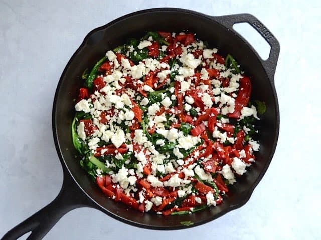 Crumble Feta added to Skillet