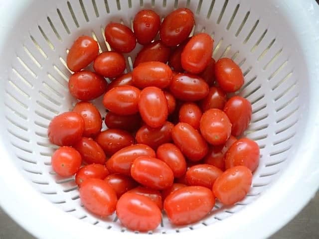 Rinsed Tomatoes in a colander