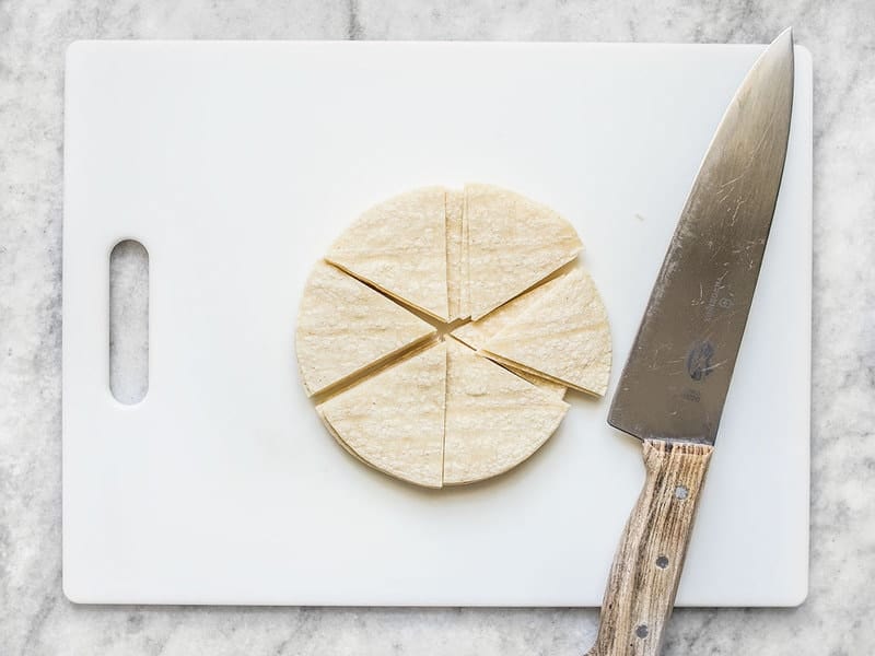 Cut Tortillas into wedges