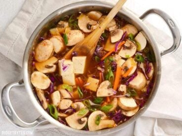 This hot & sour vegetable soup is light on the stomach, but not light on flavor! The spicy and tangy broth infuses the tofu and vegetables for maximum impact. BudgetBytes.com