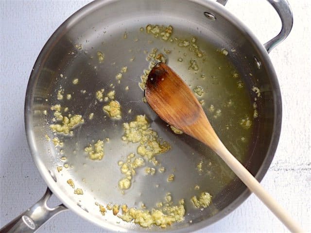 Sautéed Garlic in the skillet
