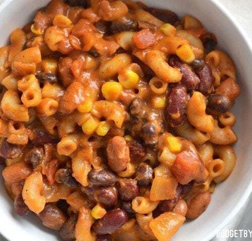 One Pot Vegetarian Chili Mac And Cheese Budget Bytes