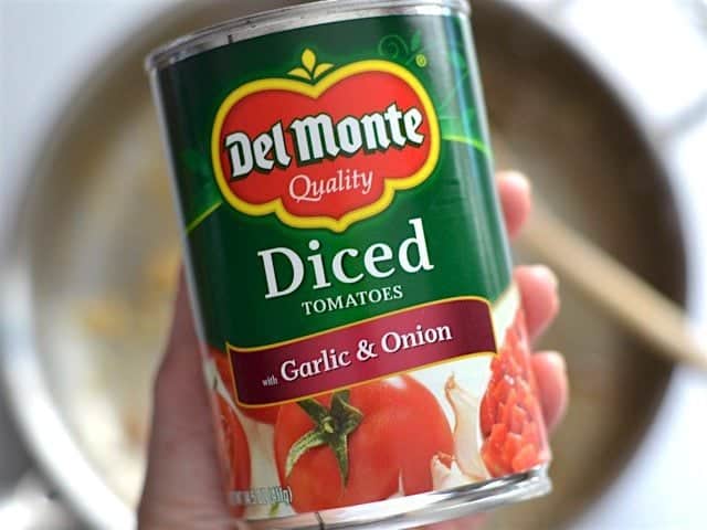 Can of Diced Tomatoes with Garlic and Onion