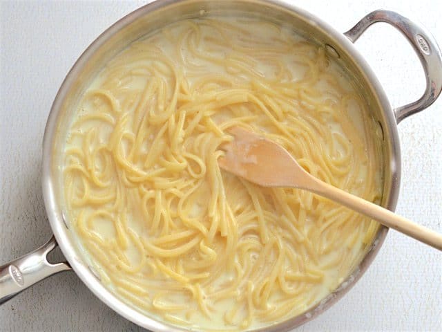 Simmered Pasta in the skillet