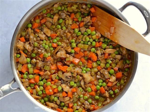 Stir in Lentils and Peas