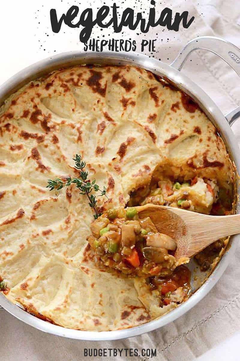 A colorful vegetable medley, protein filled lentils, and a rich brown gravy make this Vegetarian Shepherd's Pie just as satisfying as its beef counterpart. Budgetbytes.com