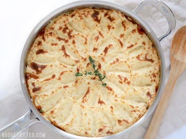 Finished Vegetarian Shepherd's Pie - BudgetBytes.com