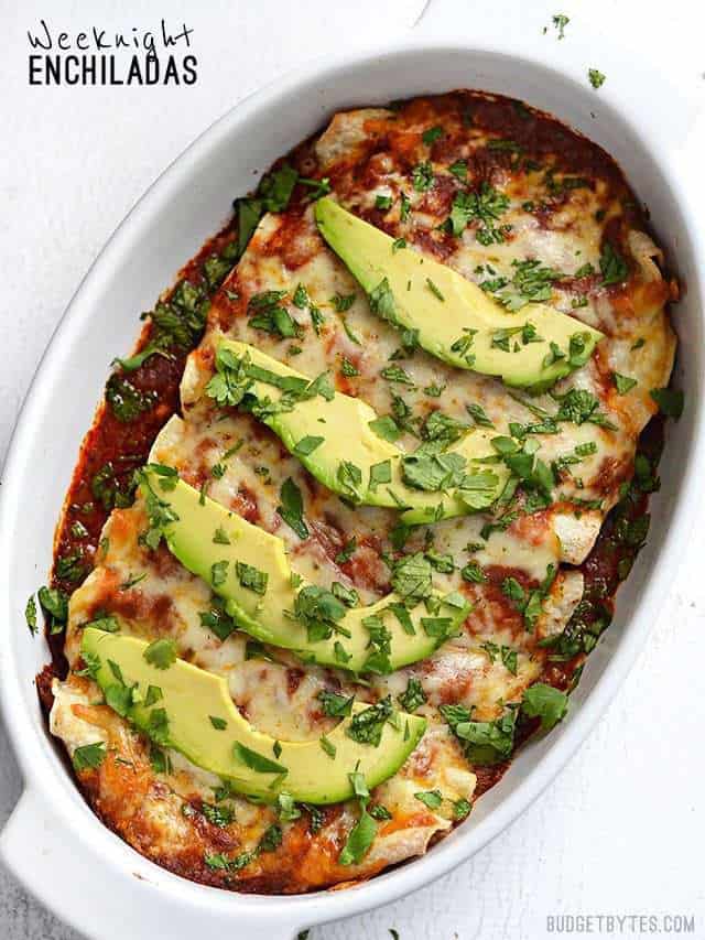 Weeknight Enchiladas - BudgetBytes.com