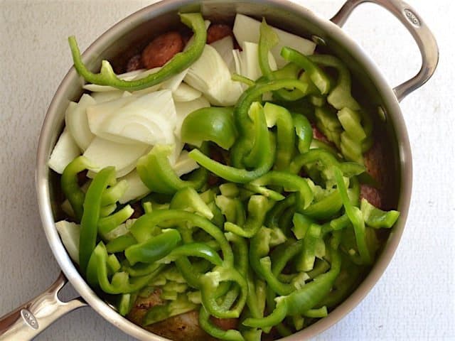 Add Peppers and Onions to skillet