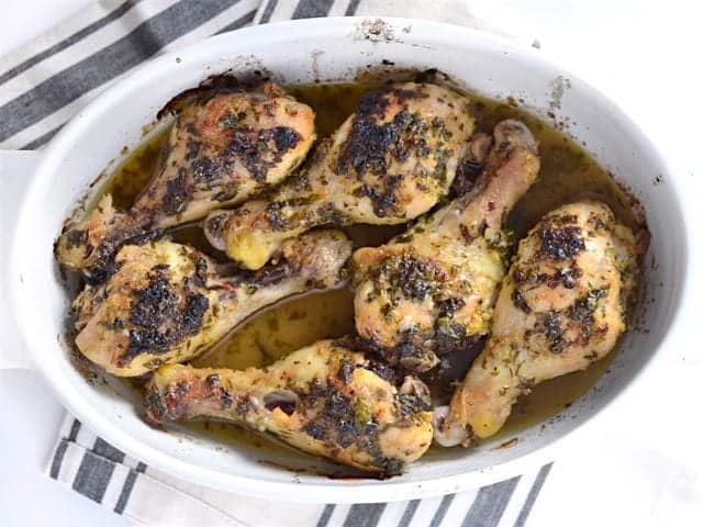 Baked Cilantro Lime Chicken in the baking dish