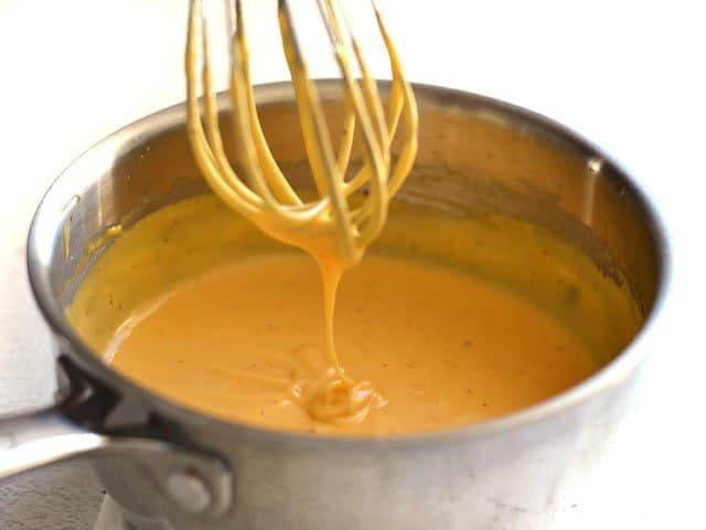 Finished Nacho Cheese Sauce for 5 Minute Nacho Cheese Sauce - BudgetBytes.com