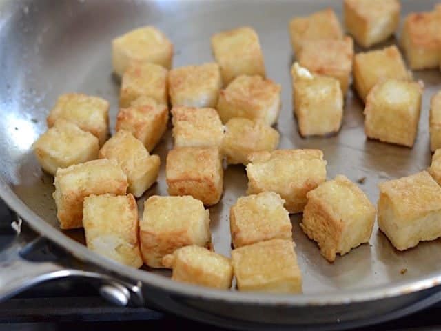 Golden Brown Pan Fried Tofu for Pan Fried Sesame Tofu with Broccoli - BudgetBytes.com