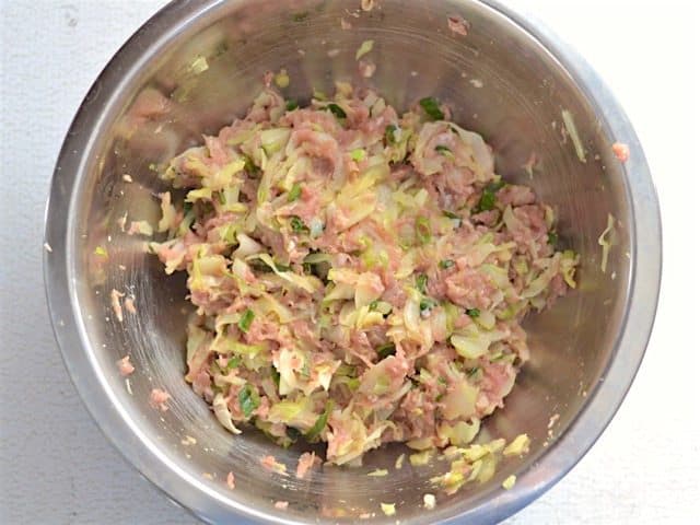 Mixed Pork Filling in the bowl