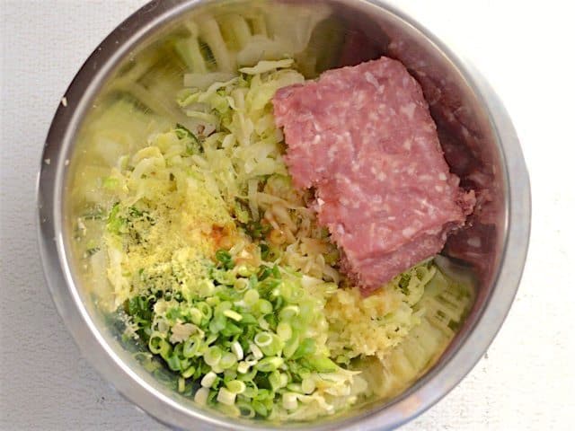 Pork Filling Ingredients in a bowl