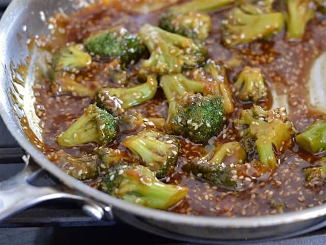 Thickened Sesame Sauce for Pan Fried Sesame Tofu with Broccoli - BudgetBytes.com