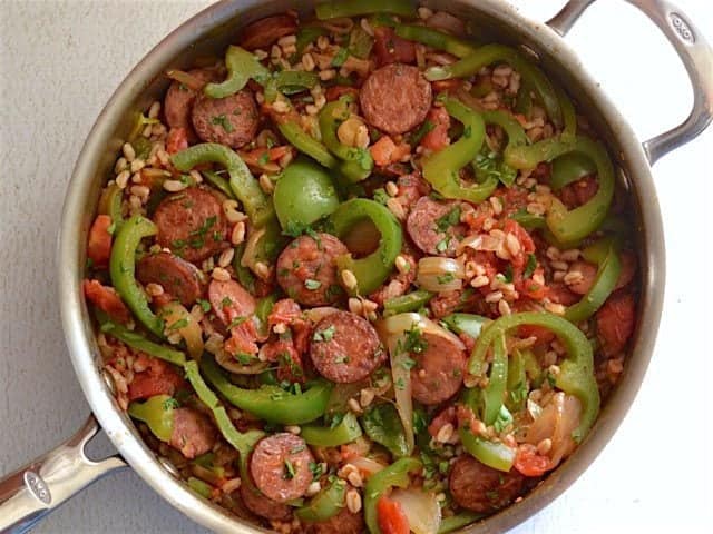 Top Smoked Sausage Skillet with Parsley