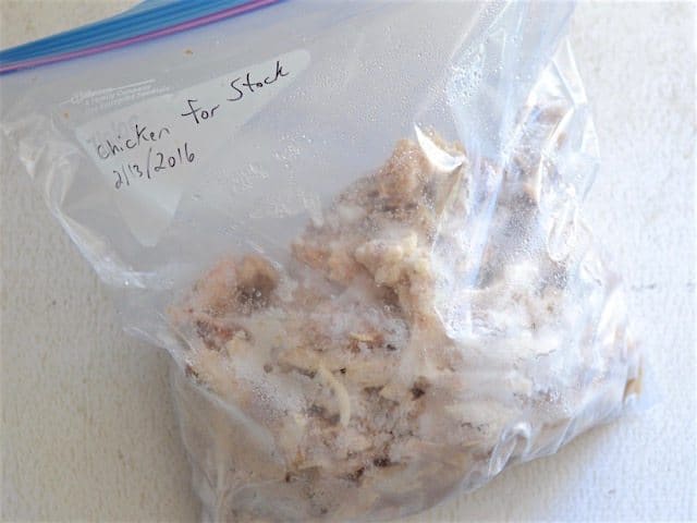Frozen Chicken Pieces in a freezer bag