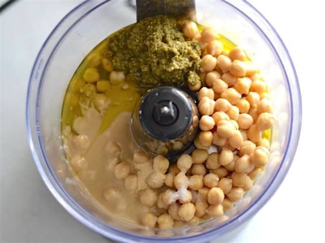Hummus Ingredients in Food Processor