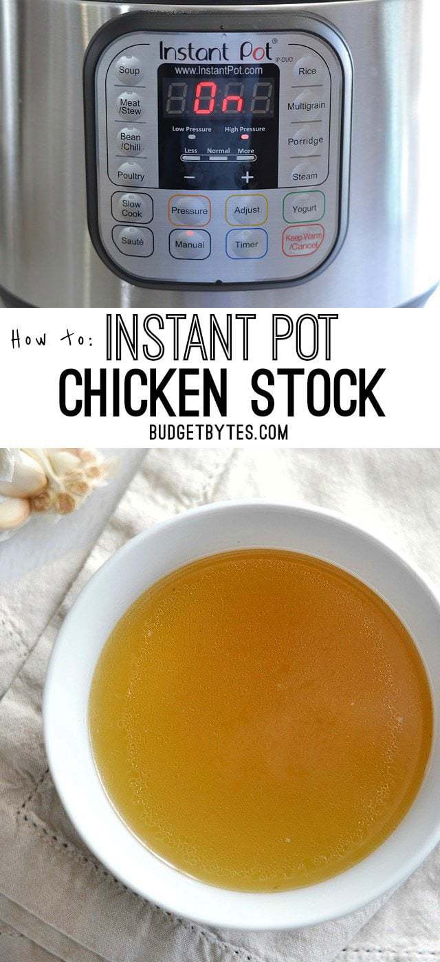 Instant Pot Chicken Stock - BudgetBytes.com