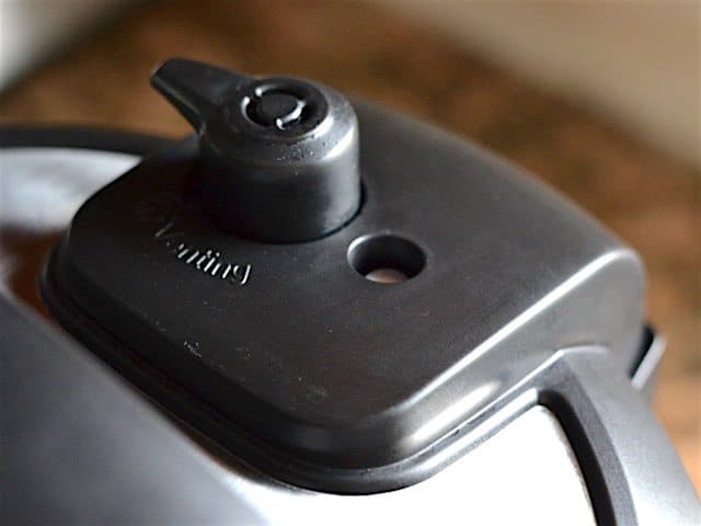 Close up of the Instant Pot Float Valve in the Down position