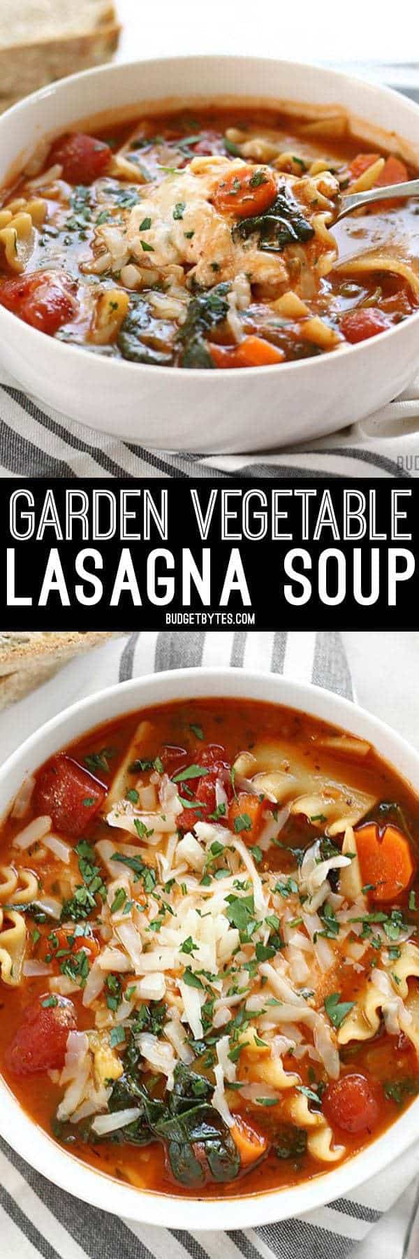 Garden Vegetable Lasagna Soup Recipe - Budget Bytes