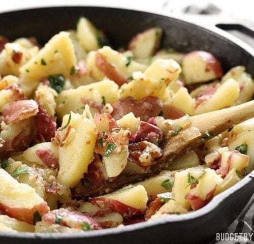 Warm German Potato Salad With Bacon Recipe With Bacon Budget Bytes