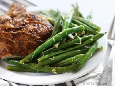 Lemon Butter Green Beans are the perfect go-to all-purpose side dish with a fresh and vibrant flavor. BudgetBytes.com