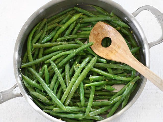 Toss beans to Coat in butter and lemon