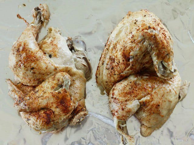 Cooked Chicken on Baking Sheet